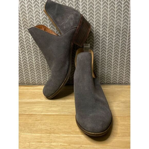 Lucky Brand Birtie Gray Suede Ankle Bootie - Picture 1 of 8